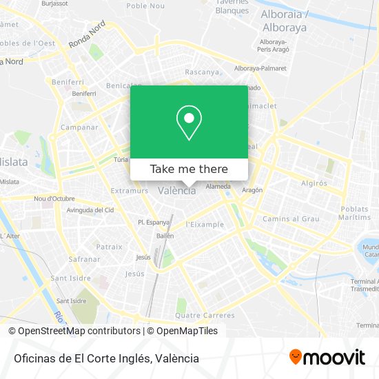 mapa Oficinas de El Corte Inglés