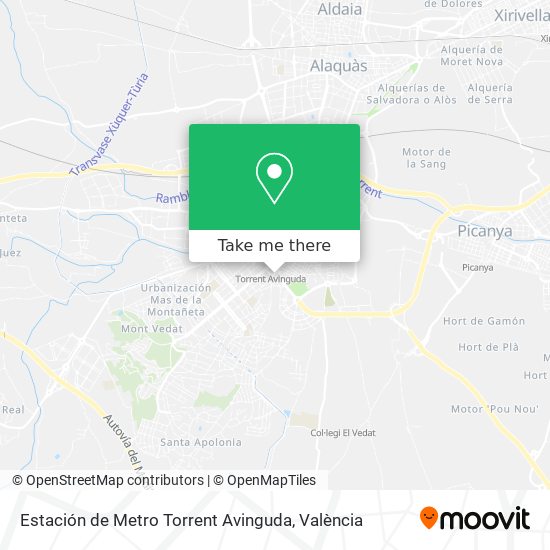 Estación de Metro Torrent Avinguda map