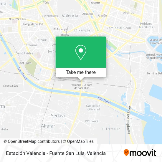 Estación Valencia - Fuente San Luís map