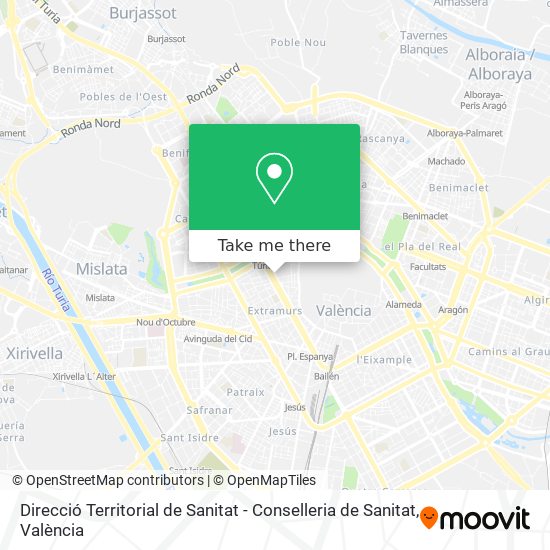 Direcció Territorial de Sanitat - Conselleria de Sanitat map