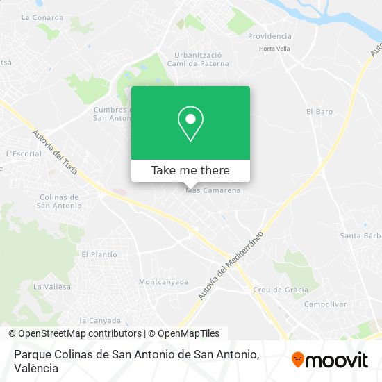 Parque Colinas de San Antonio de San Antonio map