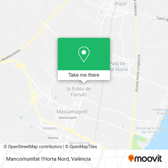 Mancomunitat l'Horta Nord map