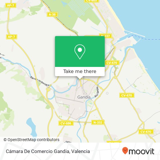 Cámara De Comercio Gandia map