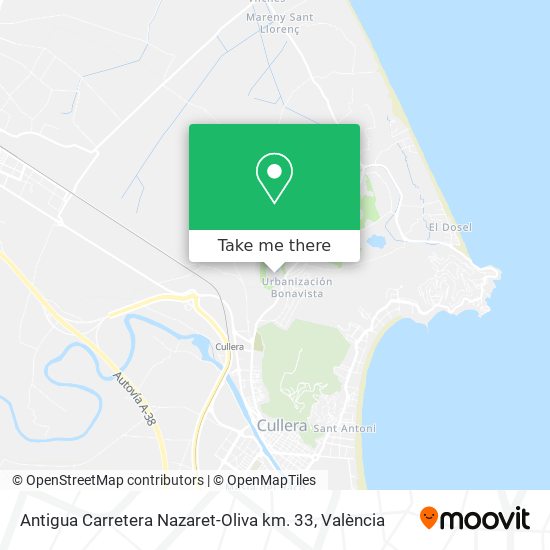 Antigua Carretera Nazaret-Oliva km. 33 map
