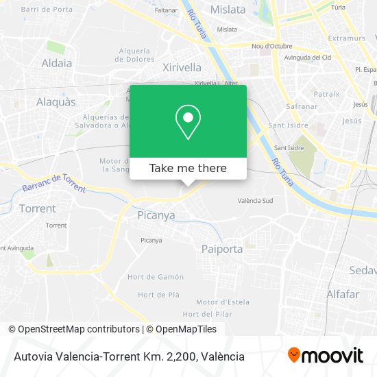 Autovia Valencia-Torrent Km. 2,200 map