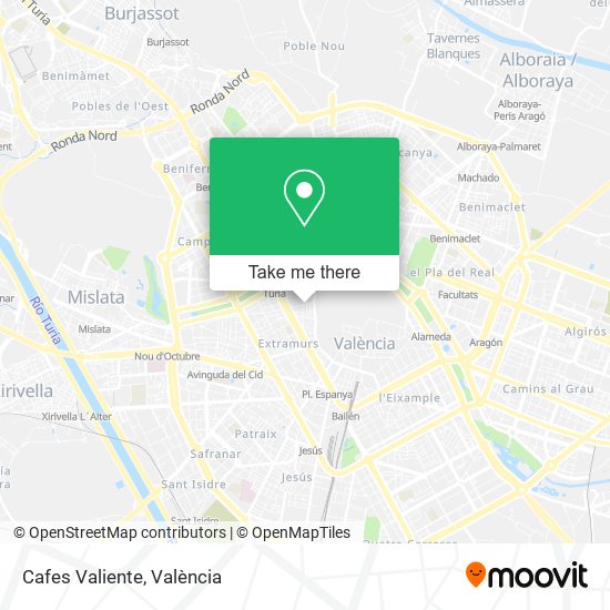 Cafes Valiente map