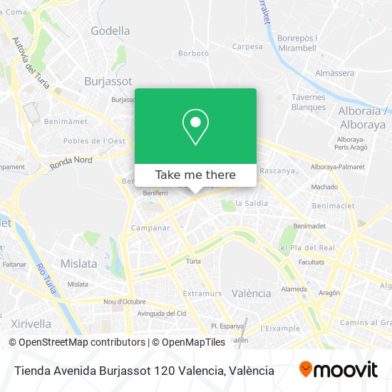 Tienda Avenida Burjassot 120 Valencia map