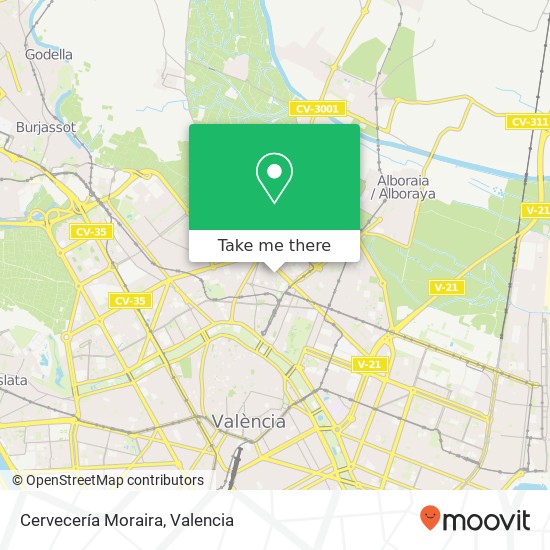 mapa Cervecería Moraira, Calle Bilbao, 44 46009 Valencia