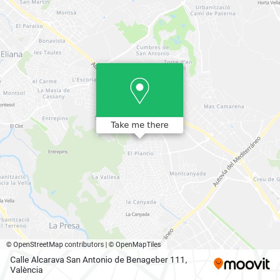 Calle Alcarava San Antonio de Benageber 111 map