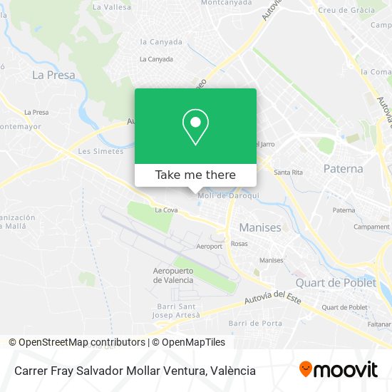 Carrer Fray Salvador Mollar Ventura map