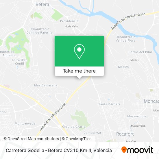 Carretera Godella - Bétera CV310 Km 4 map