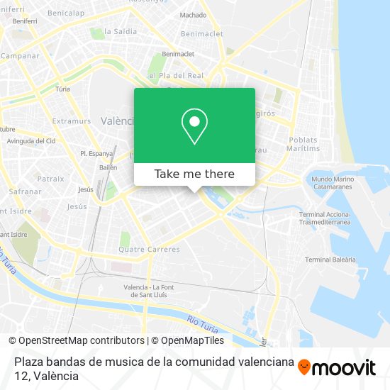 mapa Plaza bandas de musica de la comunidad valenciana 12