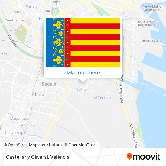 Castellar y Oliveral map