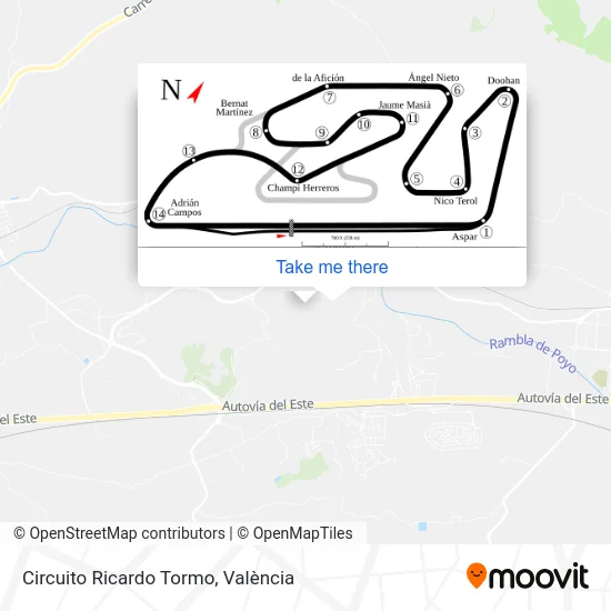 Circuito Ricardo Tormo map