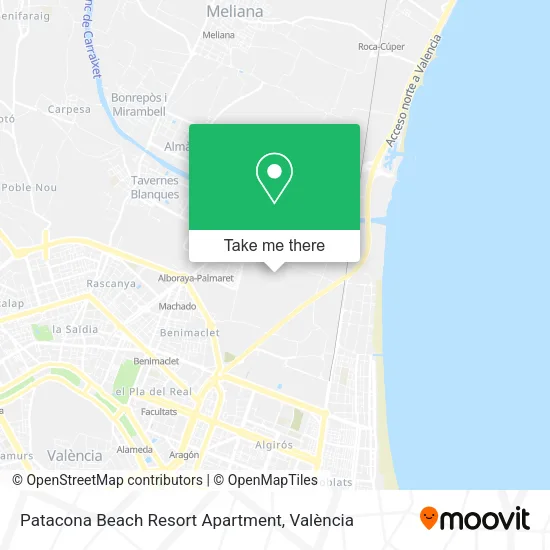 Patacona Beach Resort Apartment map