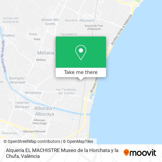 mapa Alquería EL MACHISTRE Museo de la Horchata y la Chufa