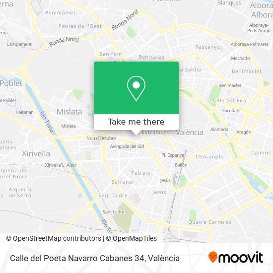 mapa Calle del Poeta Navarro Cabanes 34