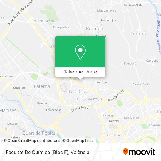 mapa Facultat De Química (Bloc F)