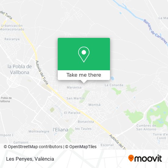 Les Penyes map