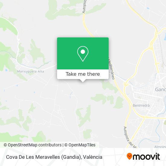 mapa Cova De Les Meravelles (Gandia)