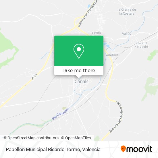 Pabellón Municipal Ricardo Tormo map