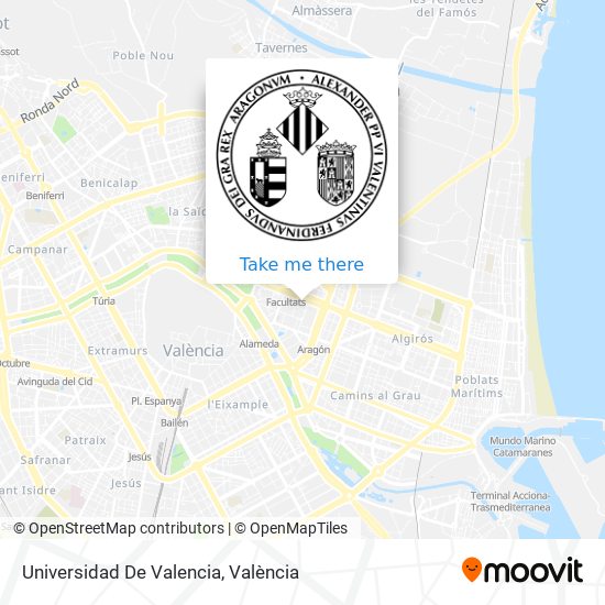 mapa Universidad De Valencia