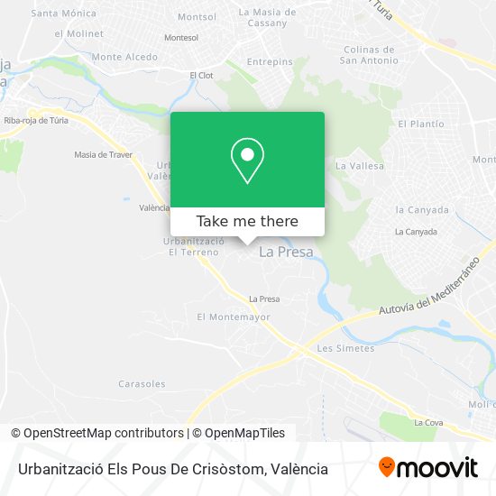 Urbanització Els Pous De Crisòstom map