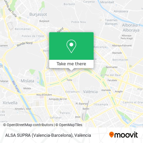 ALSA SUPRA (Valencia-Barcelona) map