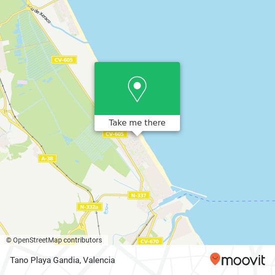 Tano Playa Gandia map