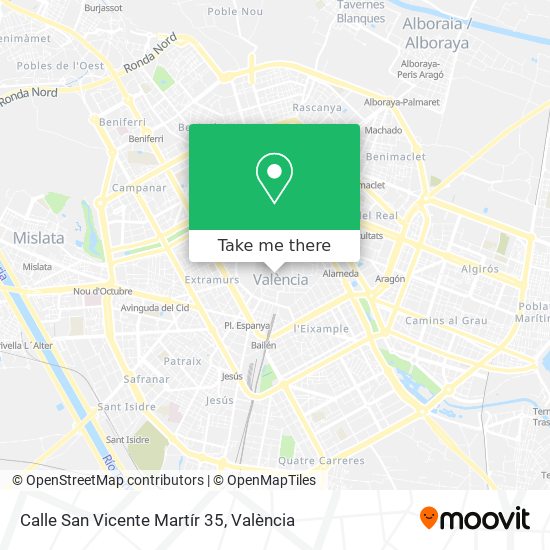 mapa Calle San Vicente Martír 35