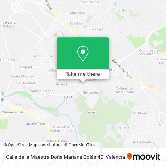 mapa Calle de la Maestra Doña Mariana Colás 40