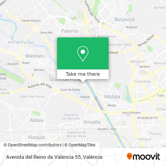 mapa Avenida del Reino de Valencia 55