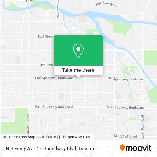 Mapa de N Beverly Ave / E Speedway Blvd