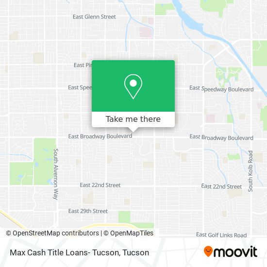 Mapa de Max Cash Title Loans- Tucson