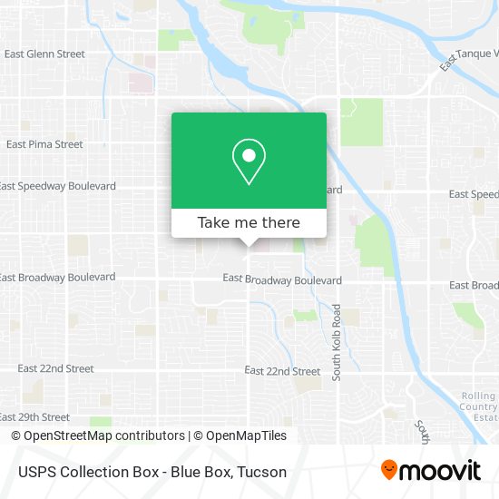 Mapa de USPS Collection Box - Blue Box