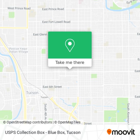 Mapa de USPS Collection Box - Blue Box