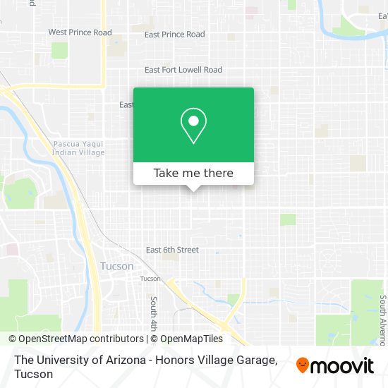 Mapa de The University of Arizona - Honors Village Garage