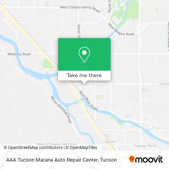 AAA Tucson Marana Auto Repair Center map