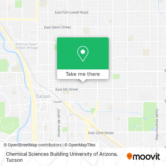 Mapa de Chemical Sciences Building University of Arizona
