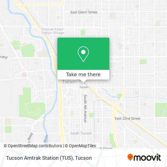 Mapa de Tucson Amtrak Station (TUS)