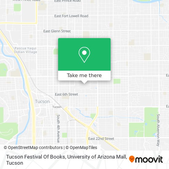 Tucson Festival Of Books, University of Arizona Mall map