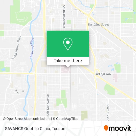 Mapa de SAVAHCS Ocotillo Clinic