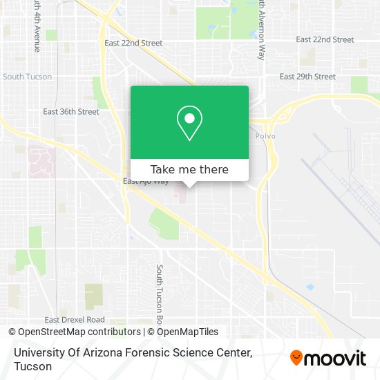 Mapa de University Of Arizona Forensic Science Center