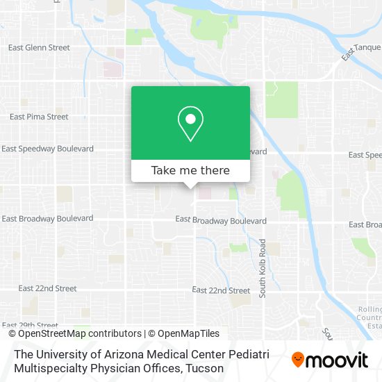 Mapa de The University of Arizona Medical Center Pediatri Multispecialty Physician Offices