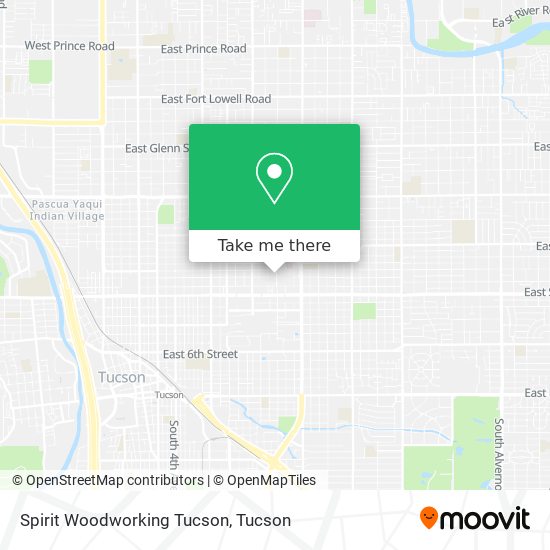 Spirit Woodworking Tucson map
