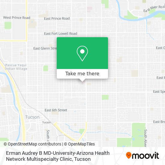 Mapa de Erman Audrey B MD-University-Arizona Health Network Multispecialty Clinic
