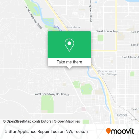 5 Star Appliance Repair Tucson NW map