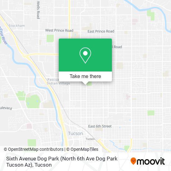 Mapa de Sixth Avenue Dog Park (North 6th Ave Dog Park Tucson Az)