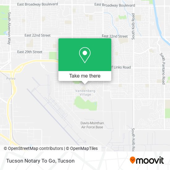 Tucson Notary To Go map