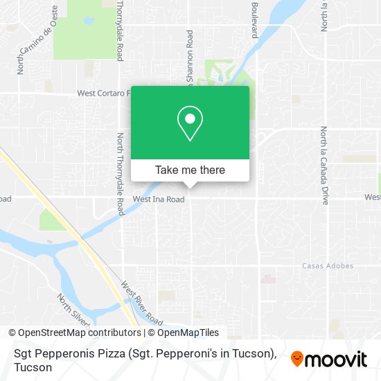 Mapa de Sgt Pepperonis Pizza (Sgt. Pepperoni's in Tucson)